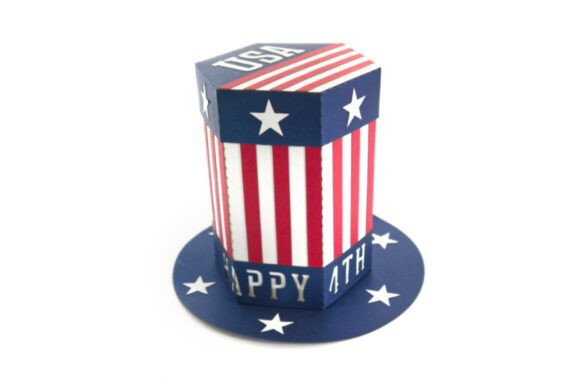 4th of July Top Hat 3D SVG for Independence Day