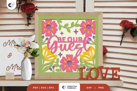 Be Our Guest 3D Shadow Box Paper Cut – Elegant 3D SVG for Table Decorations & Editorial Design