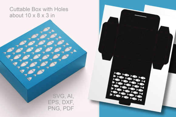 Bevy of Small Fishes 3D SVG for Gift Boxes