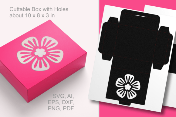 Blossom Shape Window Rectangular Box SVG: 3D Gift Boxes
