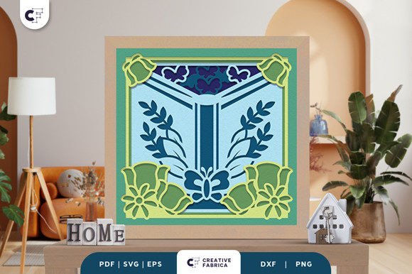 Book with Flowers 3D Shadow Box Papercut Review