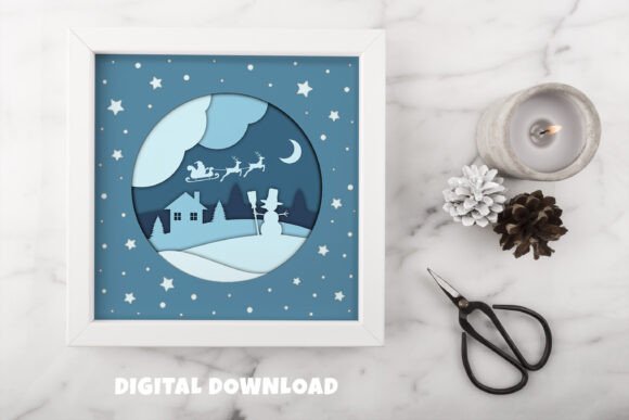 Christmas Snowman 3D Shadow Box Svg Review
