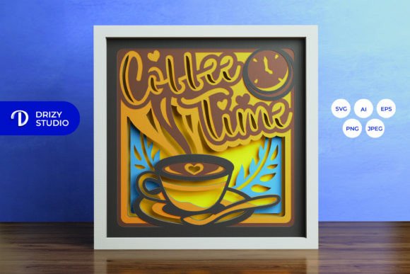 Coffee Time 3D Shadow Box – A 3D SVG for Creative Blog Design