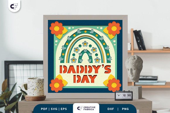 Daddy's Day 3D SVG: Father's Day Shadow Box Asset Review
