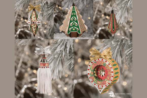 Elegant Ornaments 3D SVG for Christmas Content