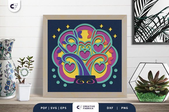 Family Tree 5 Members 3D Paper Cut SVG – Ornamental Design for Emotional Branding