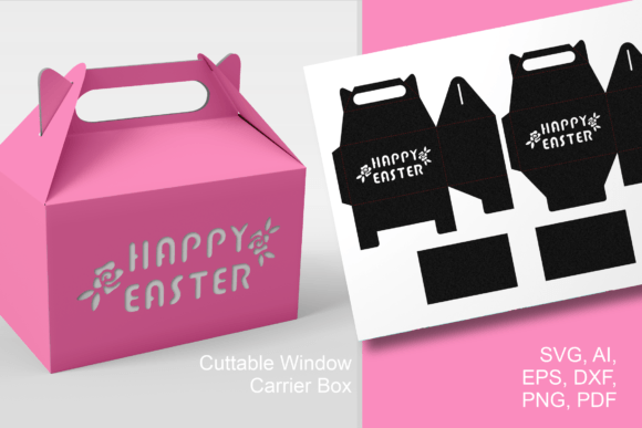 Happy Easter Gable Box 3D SVG for Gift Boxes