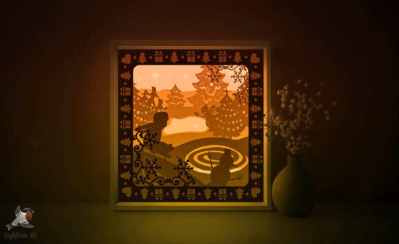 Merry Christmas Shadow Box Template: 3D SVG Review