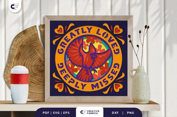 Remembrance Cardinal 3D SVG for People Who Craft with Heart