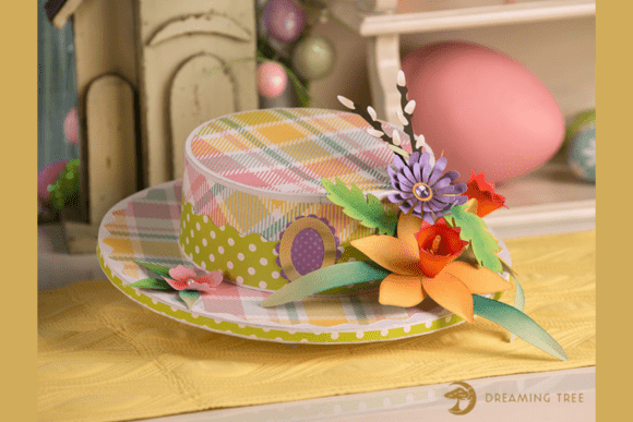 Skimmer Hat Box SVG: 3D Objects for Vintage Design