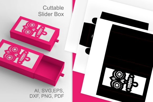 Sugar Skull Face 1: 3D SVG Halloween Box