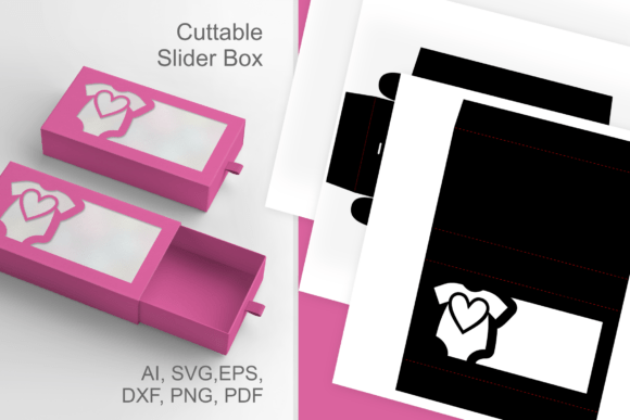 Suit N Heart Baby Shower 3D SVG Box