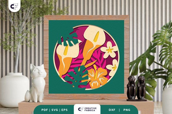 Tropical Forest 3D Layered Paper Cut – A Vibrant 3D SVG for Mother’s Day and Beyond